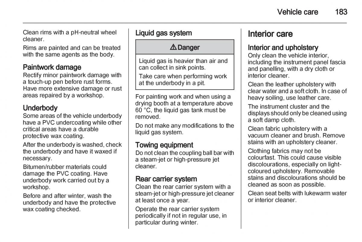 Opel Corsa D owners manual / page 185