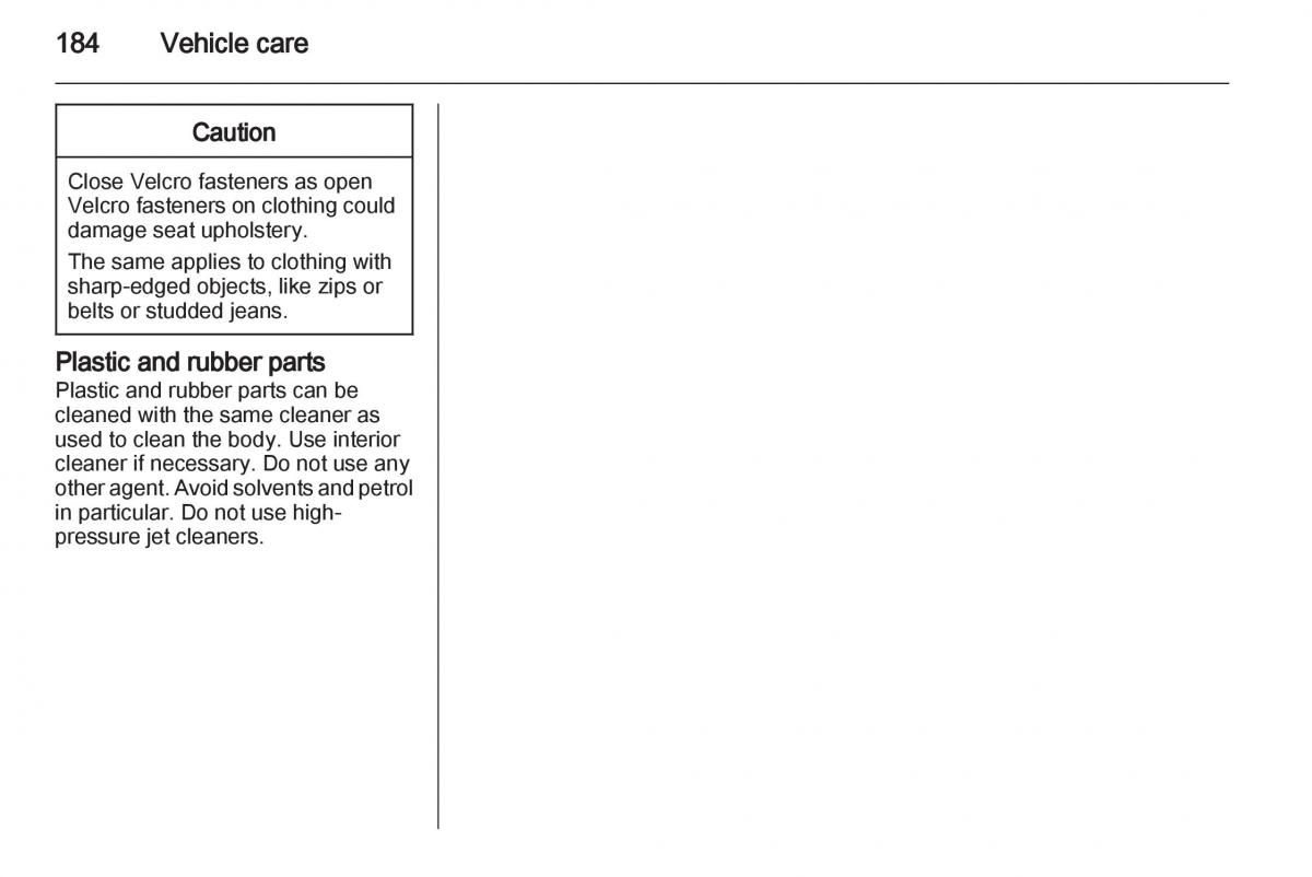 Opel Corsa D owners manual / page 186