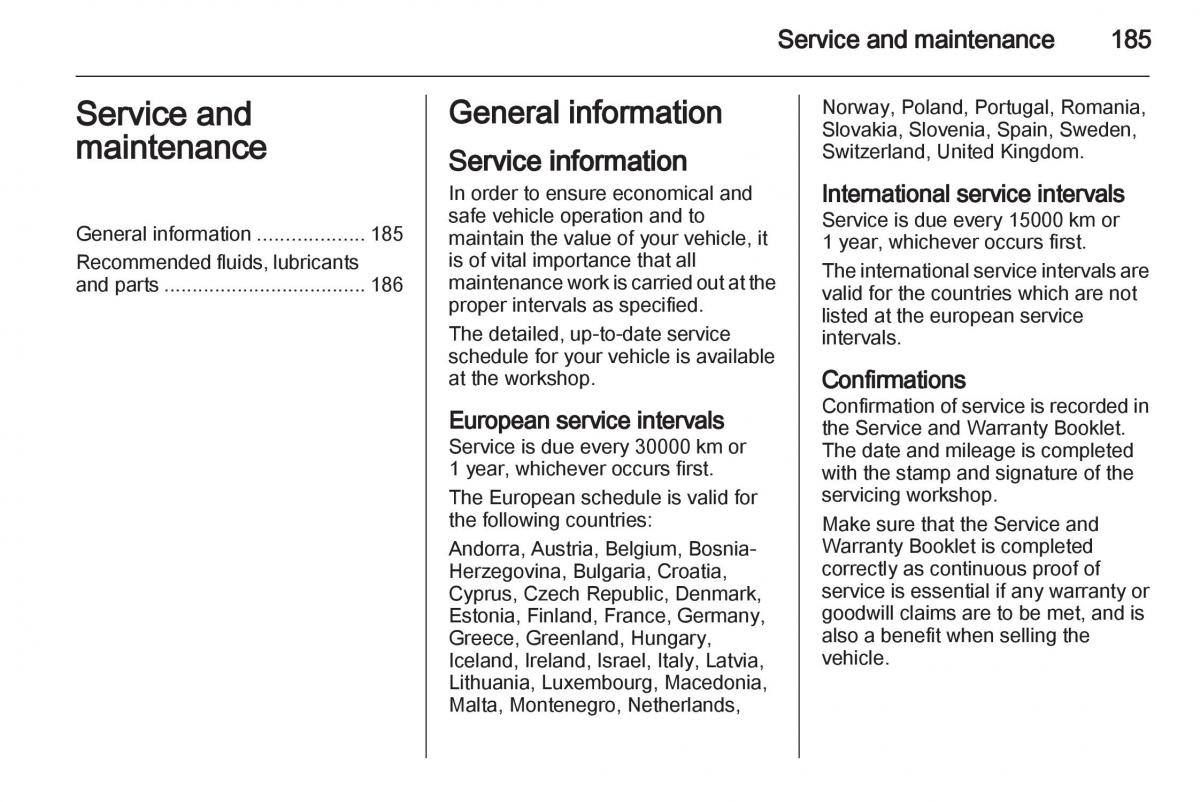 Opel Corsa D owners manual / page 187