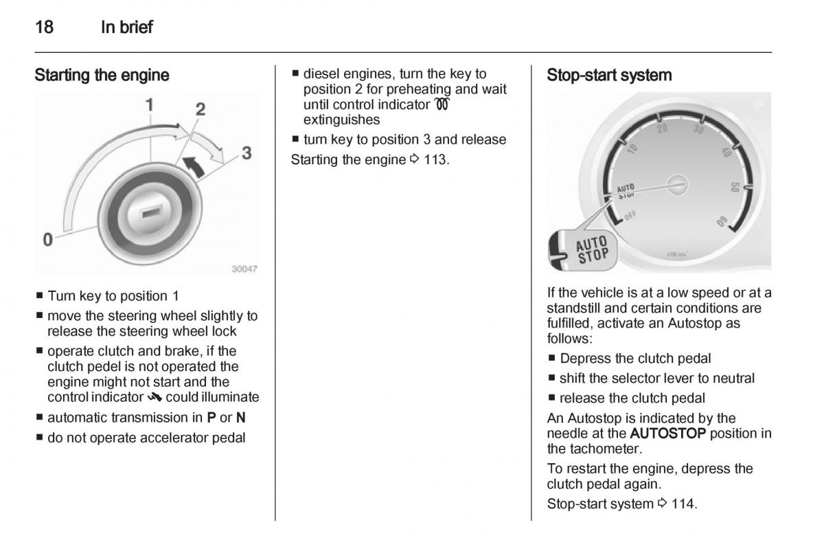 Opel Corsa D owners manual / page 20