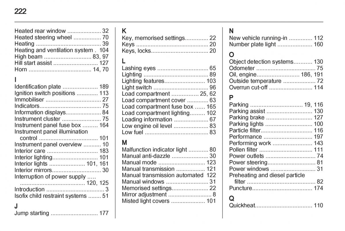 Opel Corsa D owners manual / page 224