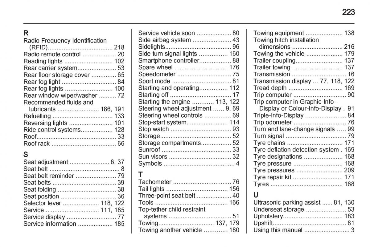 Opel Corsa D owners manual / page 225