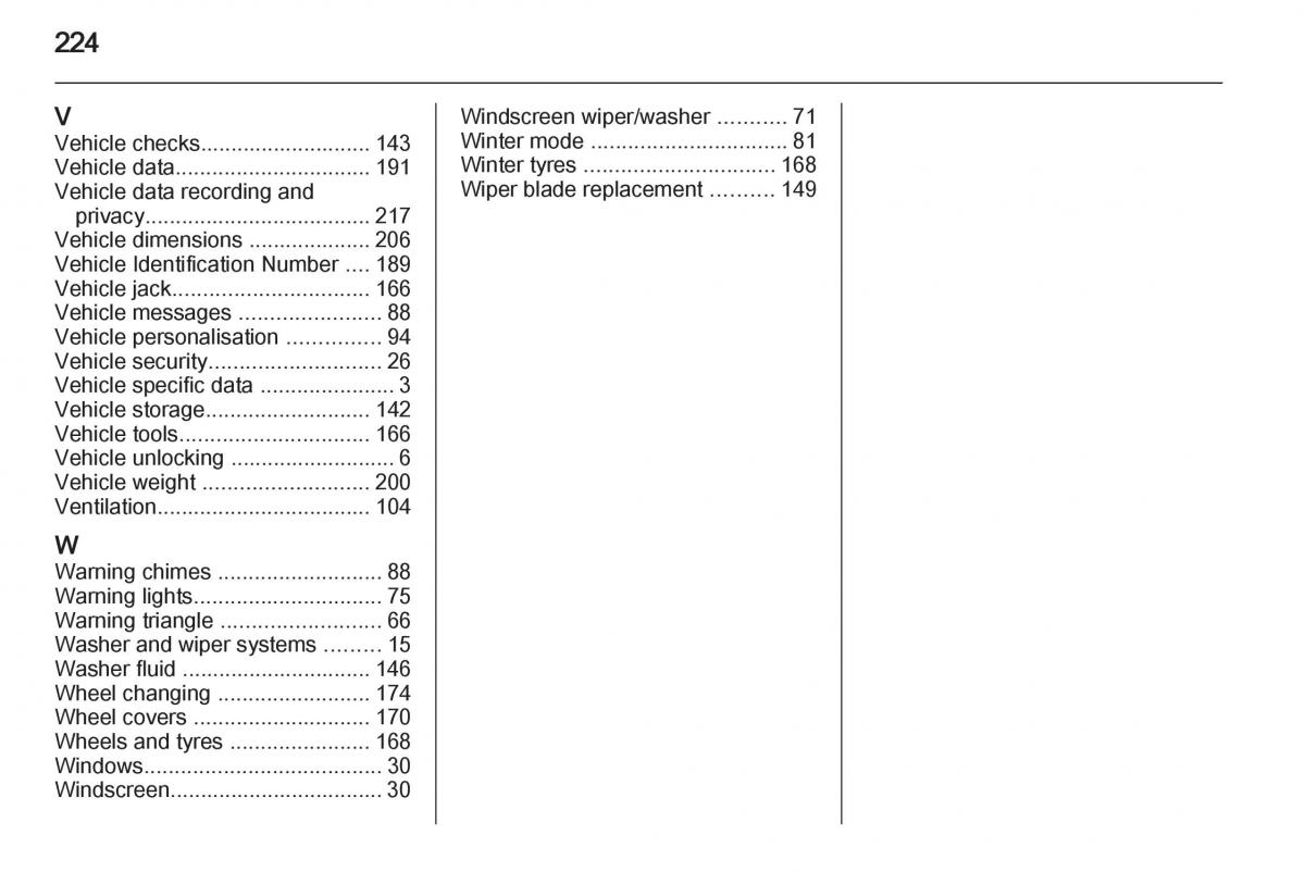 Opel Corsa D owners manual / page 226