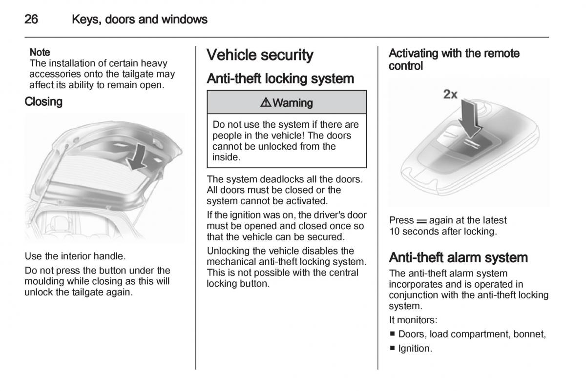 Opel Corsa D owners manual / page 28