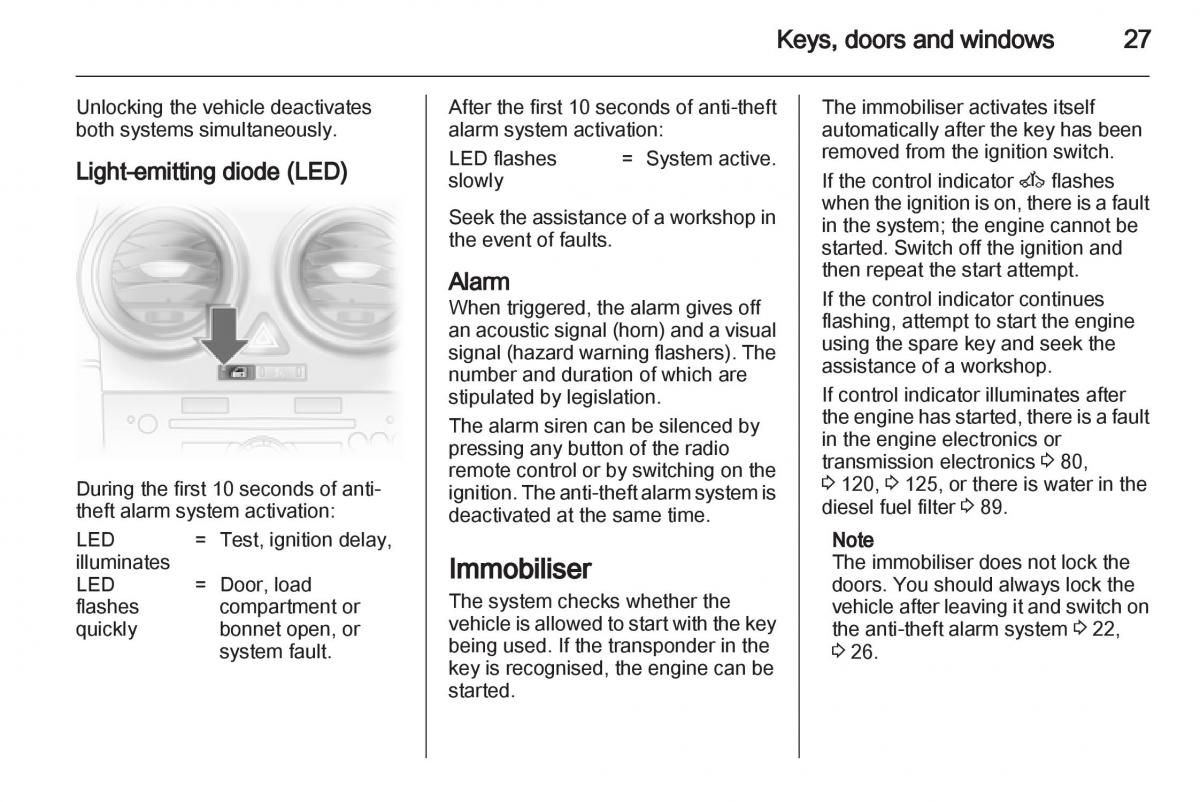 Opel Corsa D owners manual / page 29