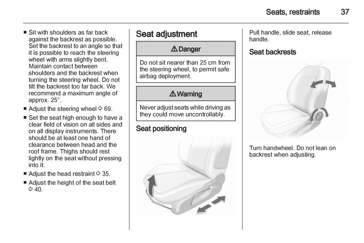 Opel Corsa D owners manual / page 39