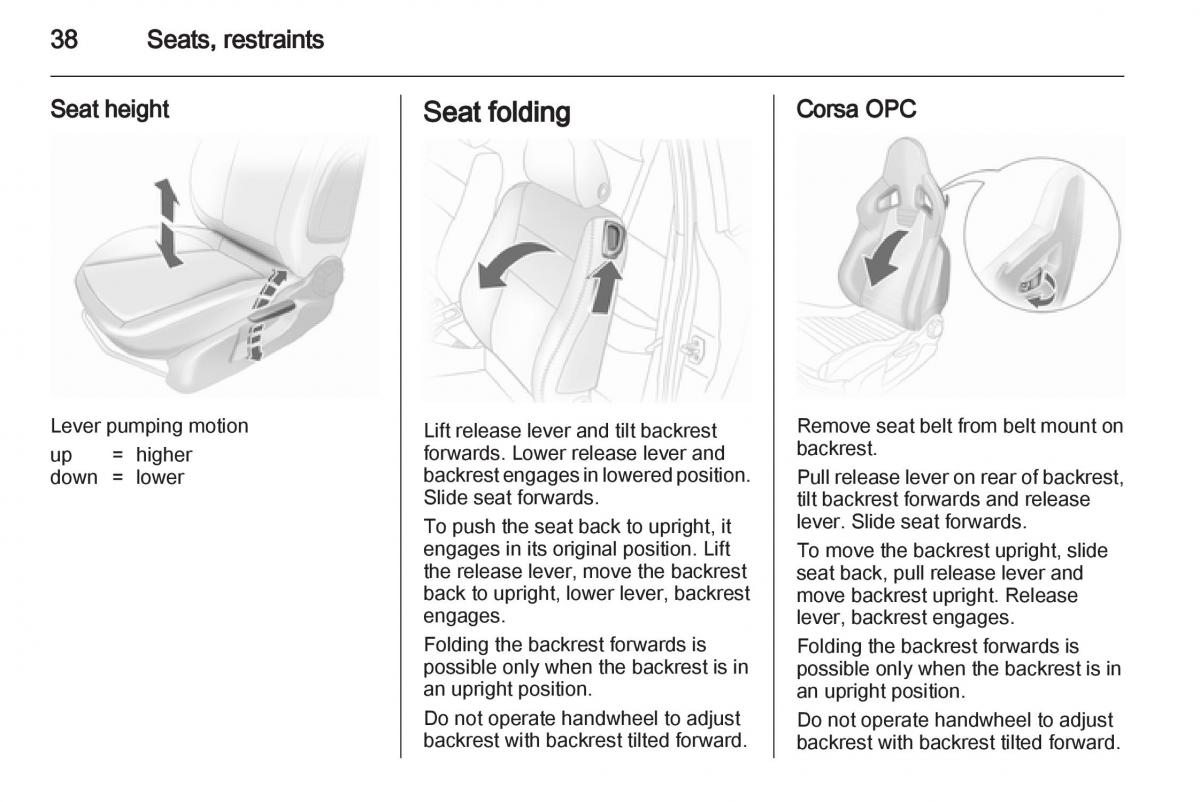 Opel Corsa D owners manual / page 40