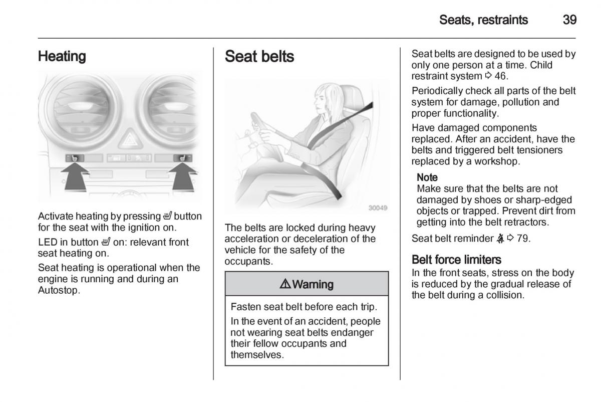 Opel Corsa D owners manual / page 41