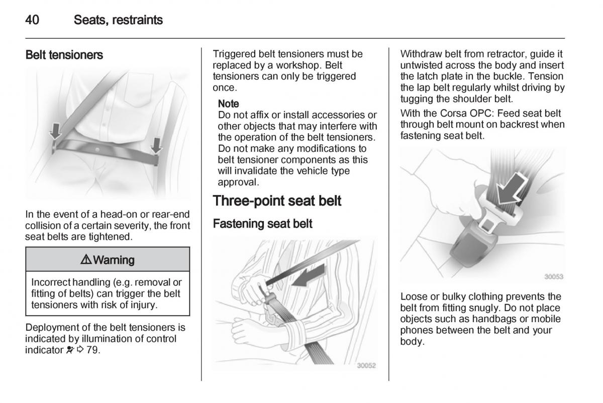 Opel Corsa D owners manual / page 42