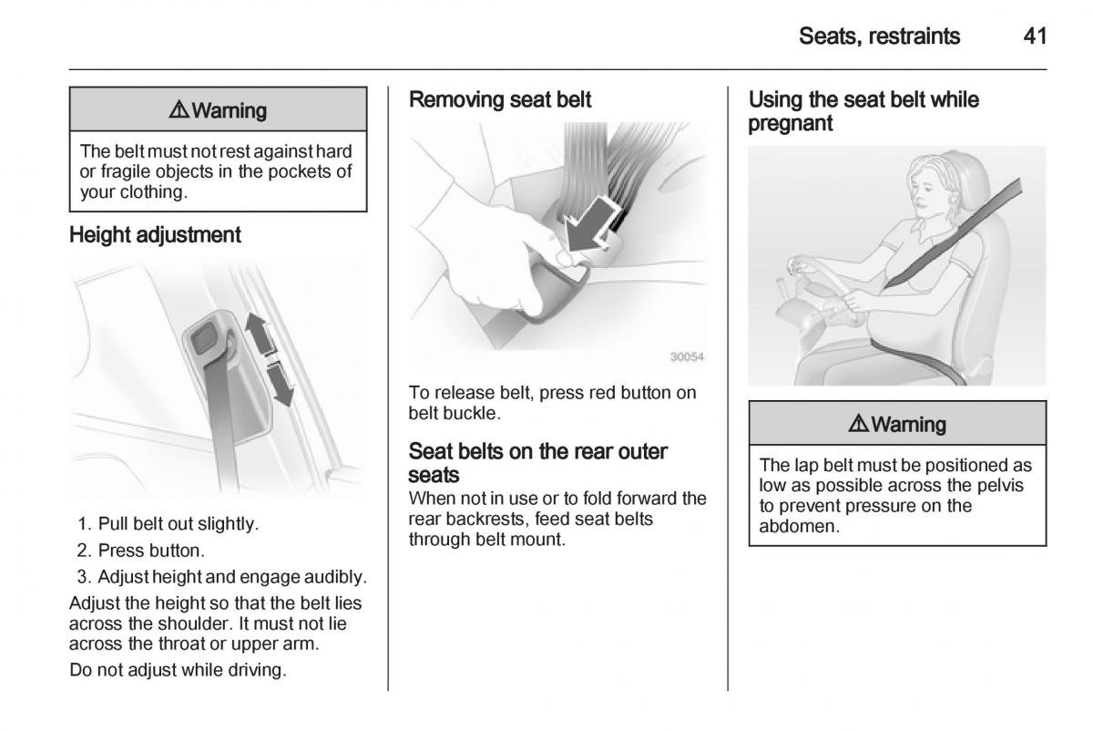 Opel Corsa D owners manual / page 43