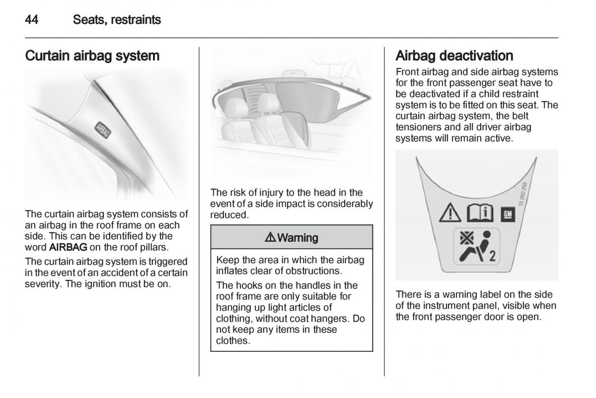 Opel Corsa D owners manual / page 46