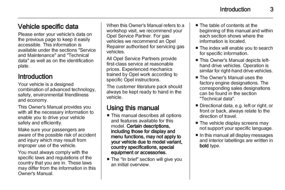 Opel Corsa D owners manual / page 5