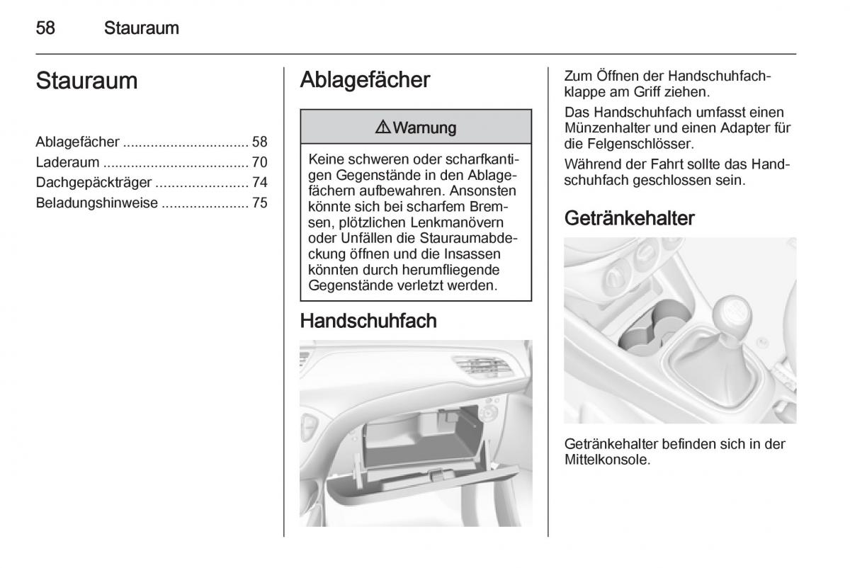 Opel Corsa E Handbuch / page 60