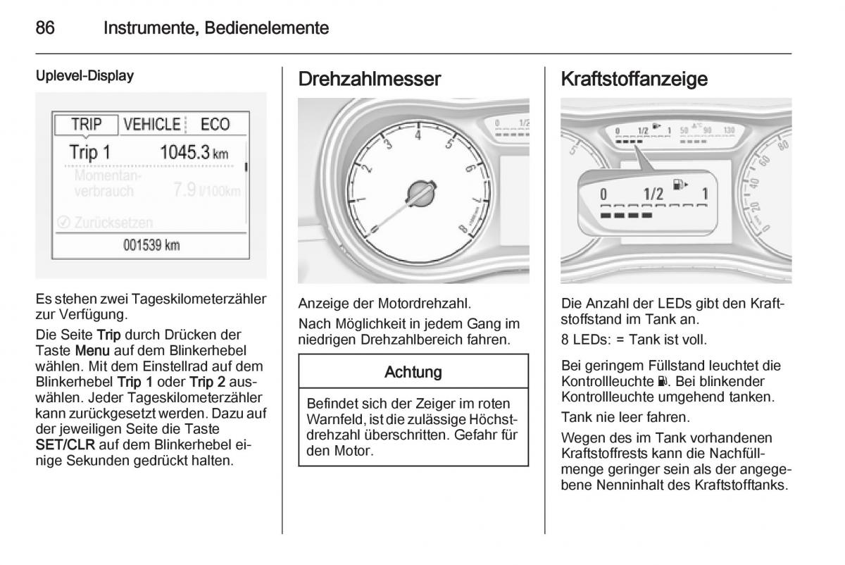 Opel Corsa E Handbuch / page 88