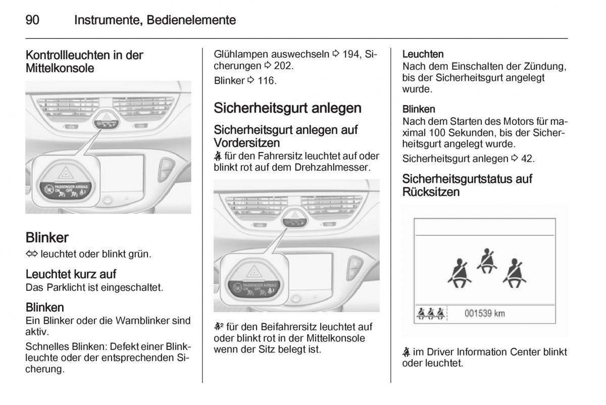 Opel Corsa E Handbuch / page 92