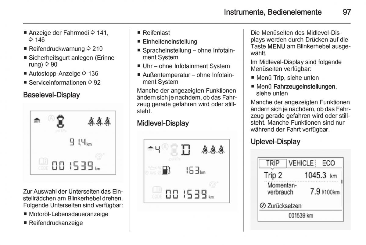 Opel Corsa E Handbuch / page 99