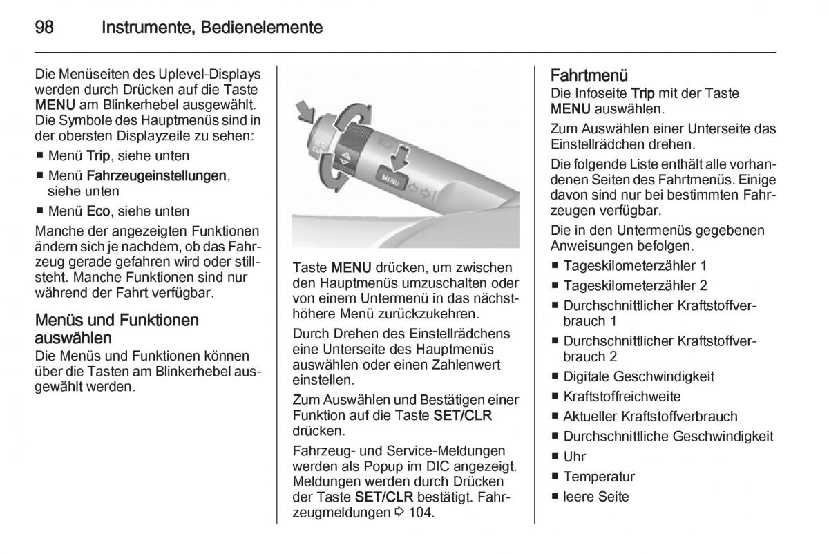 Opel Corsa E Handbuch / page 100