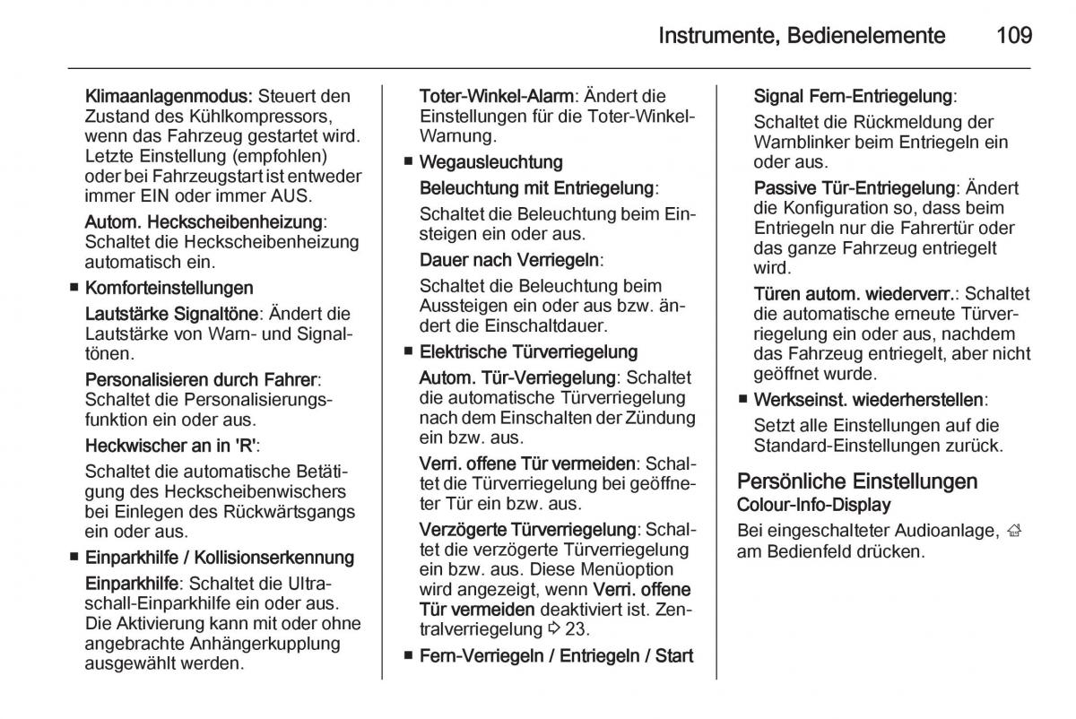 Opel Corsa E Handbuch / page 111