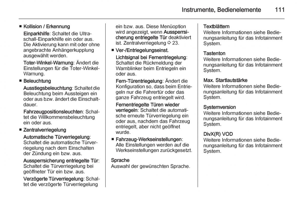 Opel Corsa E Handbuch / page 113