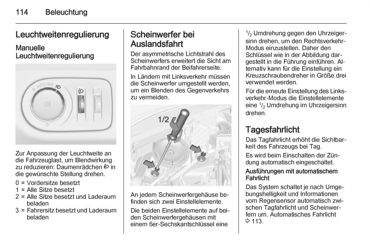 Opel Corsa E Handbuch / page 116