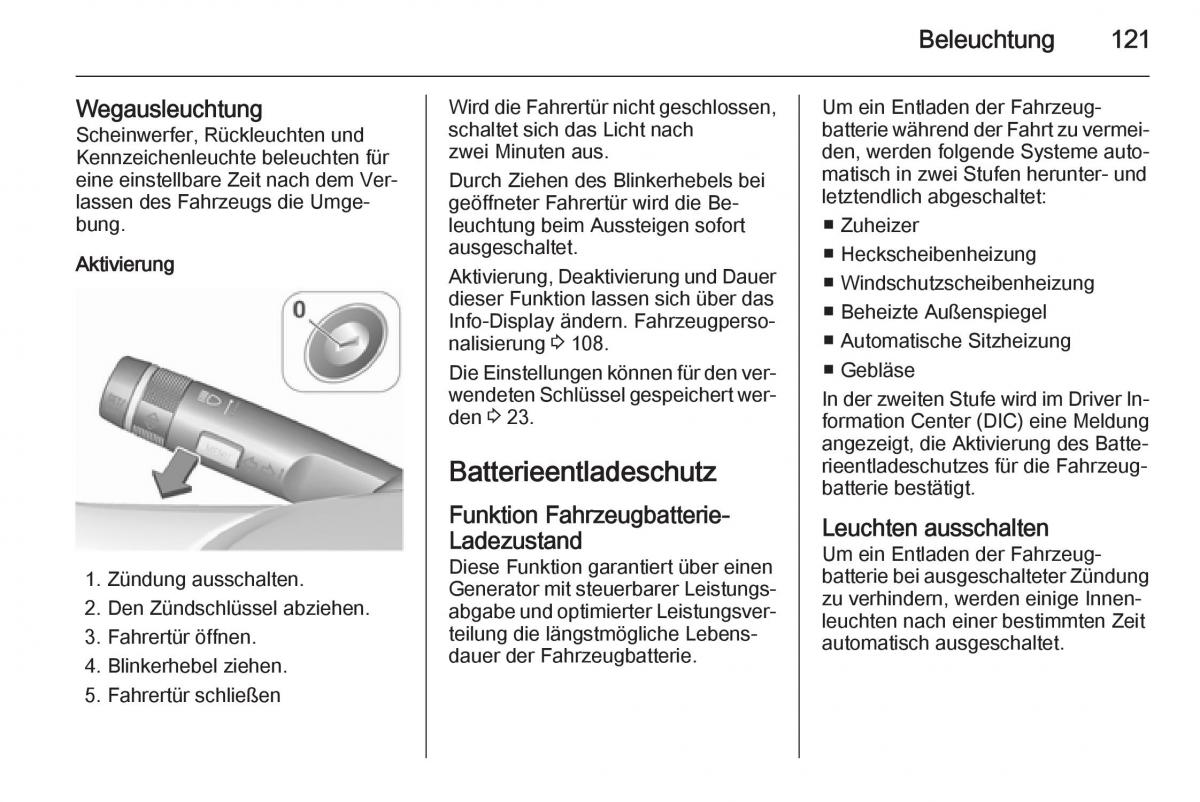 Opel Corsa E Handbuch / page 123