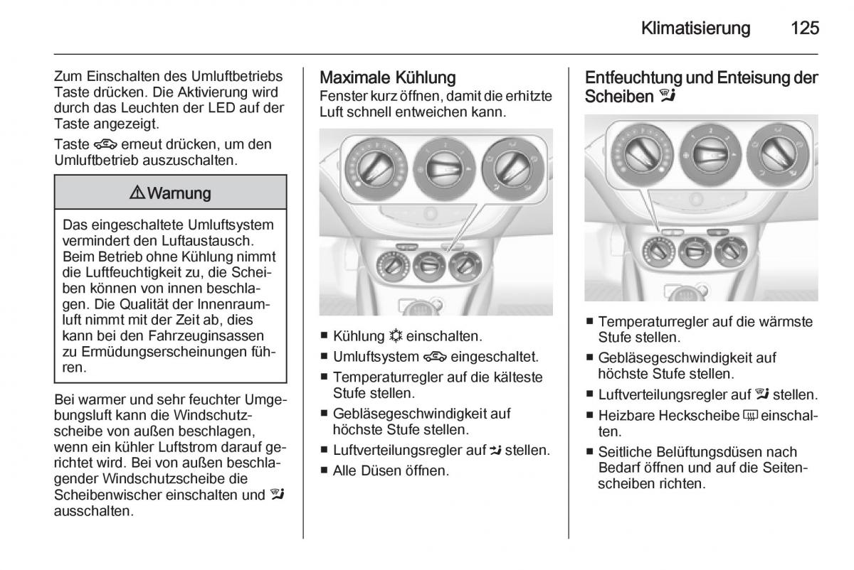 Opel Corsa E Handbuch / page 127