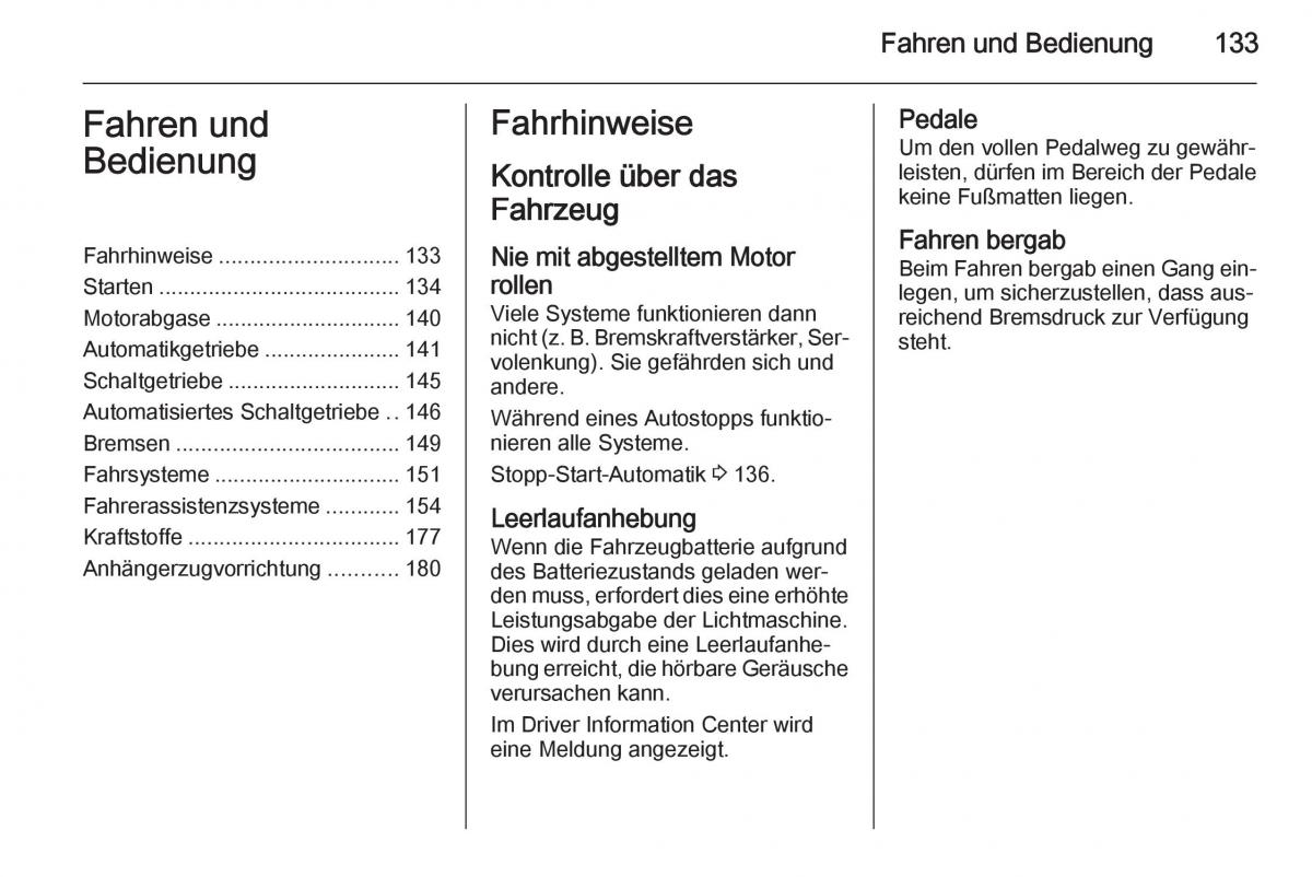 Opel Corsa E Handbuch / page 135