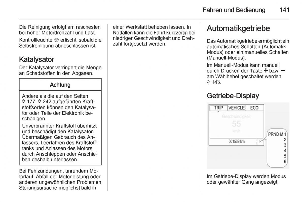 Opel Corsa E Handbuch / page 143