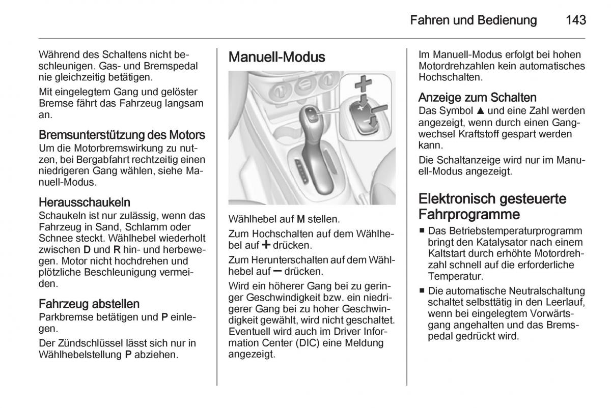 Opel Corsa E Handbuch / page 145