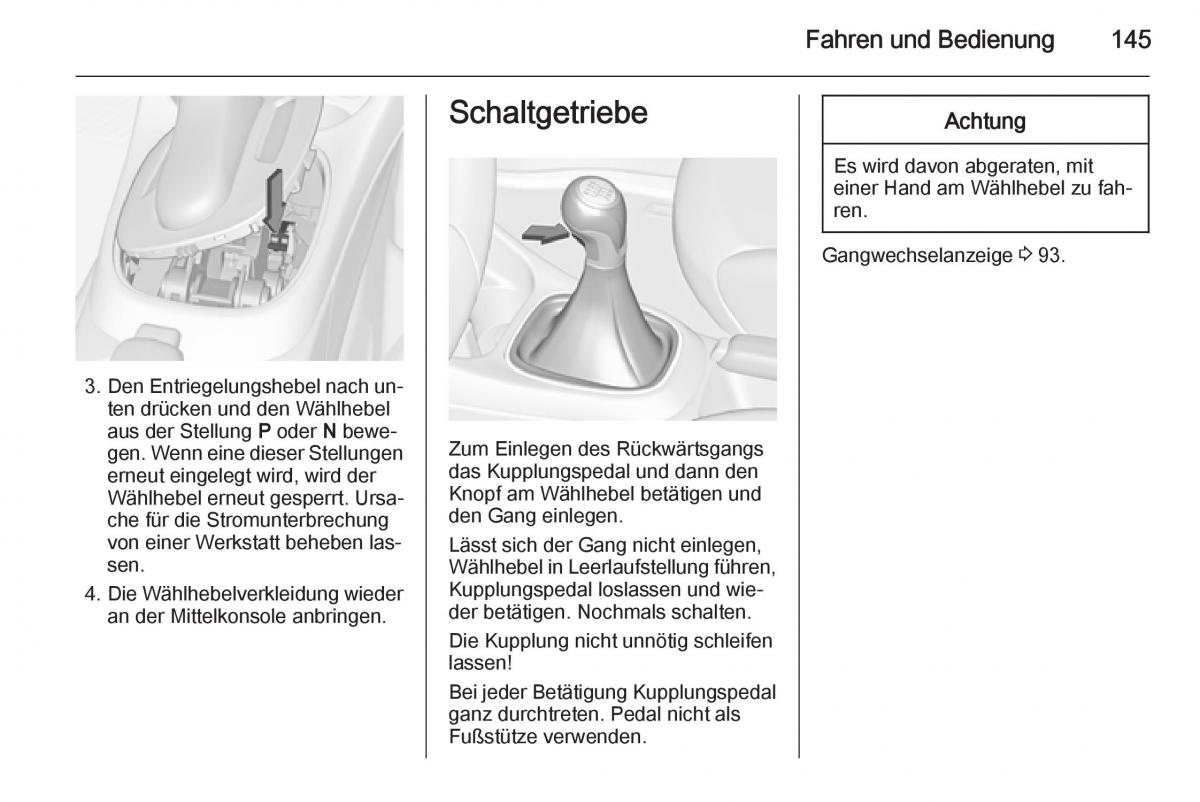 Opel Corsa E Handbuch / page 147