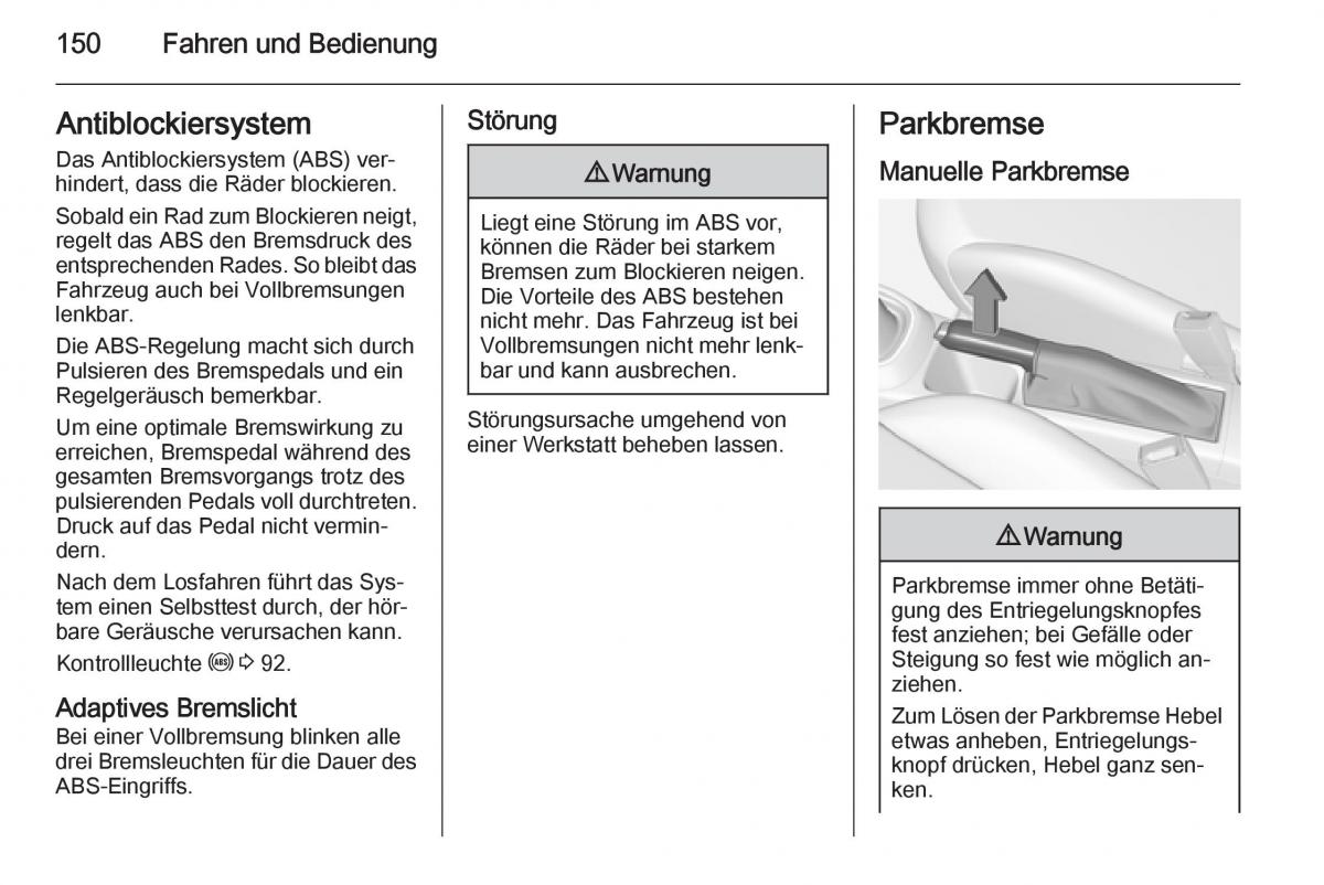 Opel Corsa E Handbuch / page 152