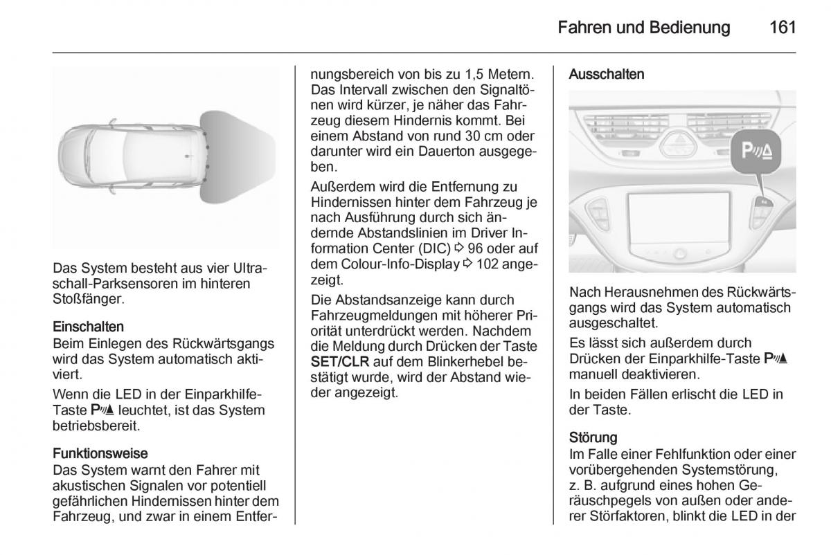 Opel Corsa E Handbuch / page 163