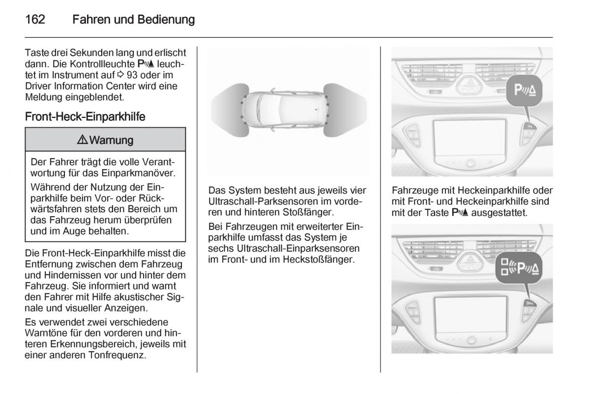 Opel Corsa E Handbuch / page 164