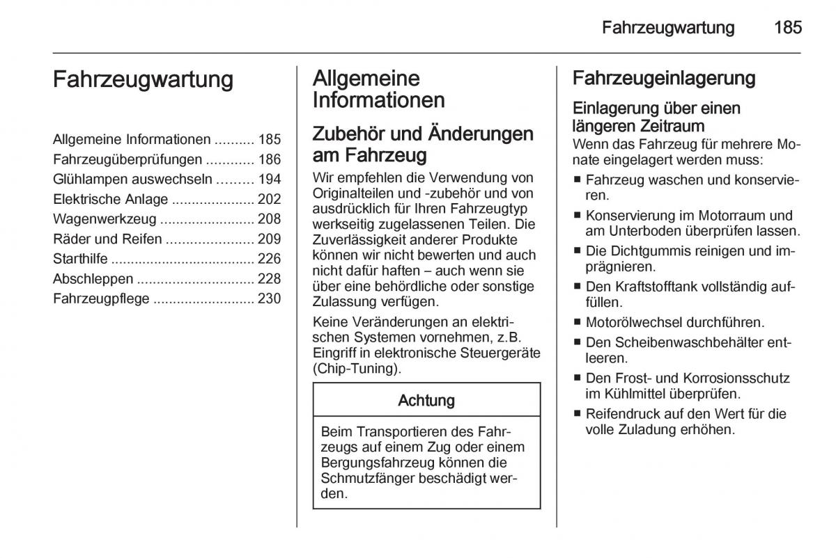 Opel Corsa E Handbuch / page 187