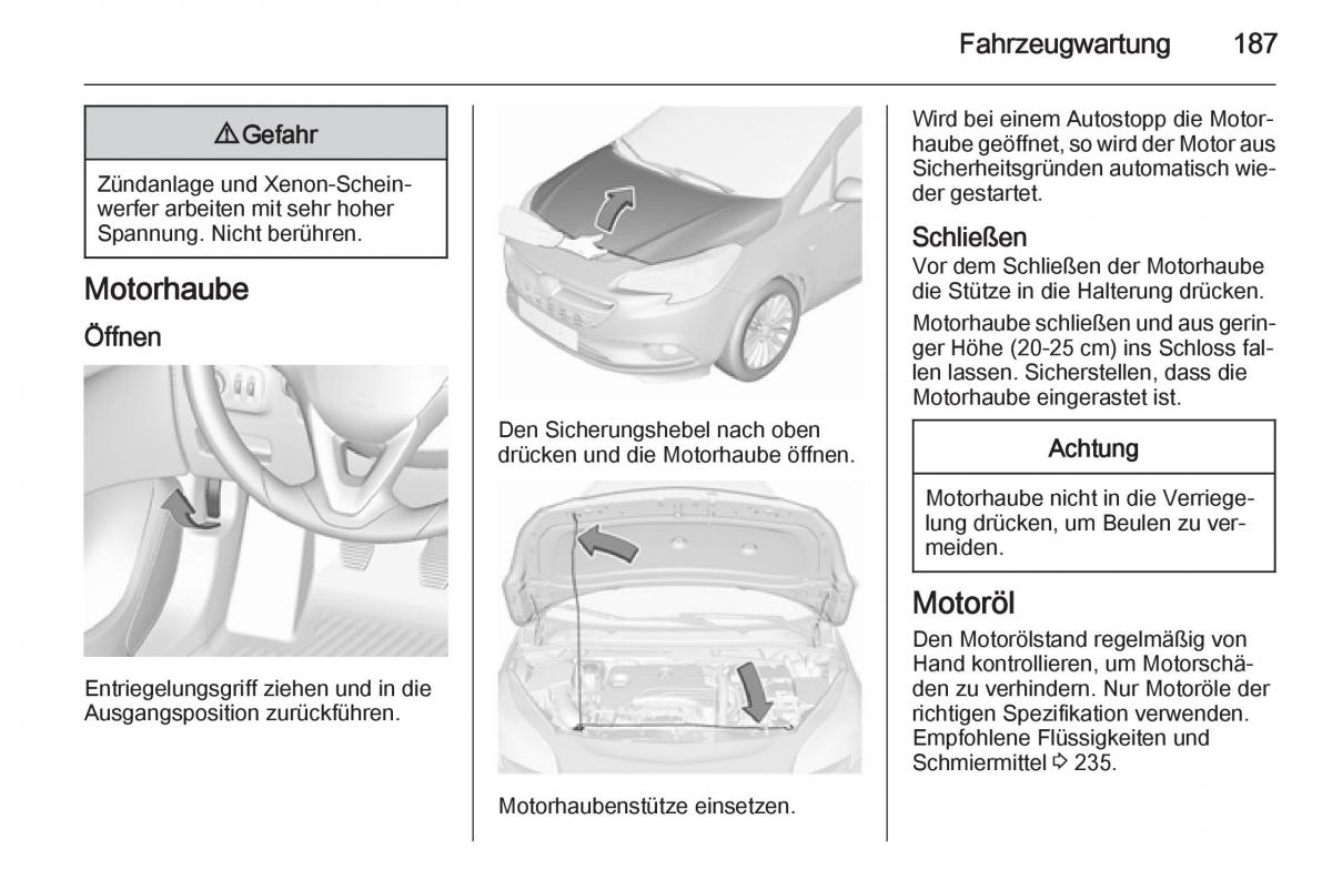 Opel Corsa E Handbuch / page 189