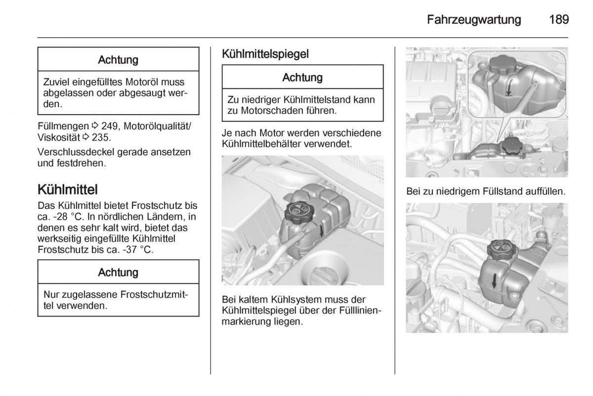 Opel Corsa E Handbuch / page 191