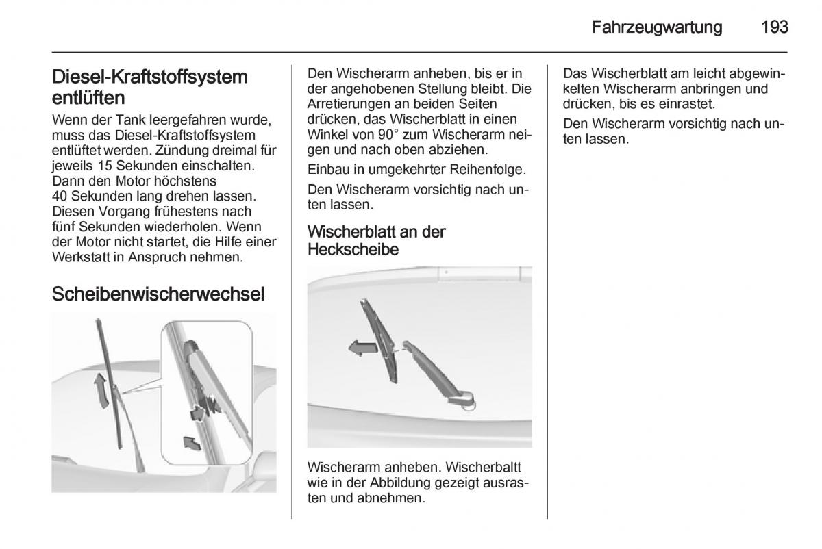 Opel Corsa E Handbuch / page 195