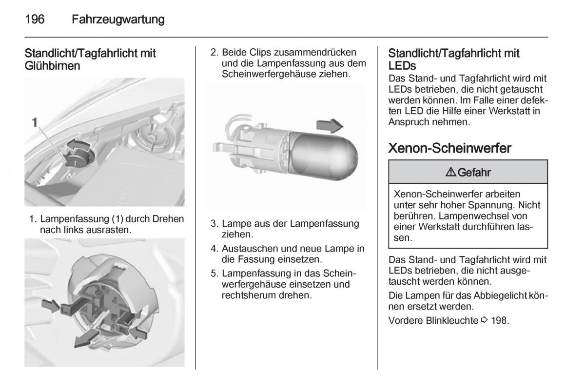 Opel Corsa E Handbuch / page 198