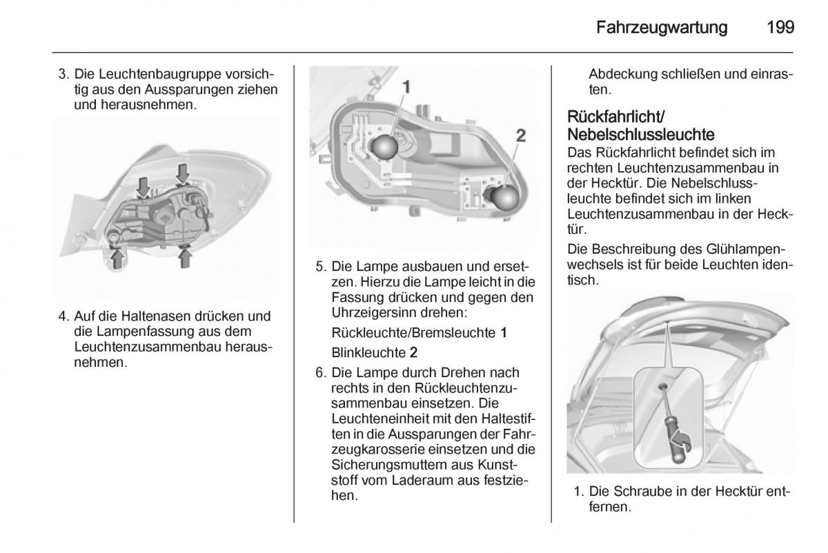 Opel Corsa E Handbuch / page 201