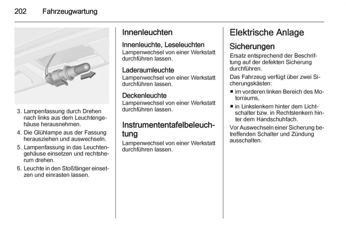 Opel Corsa E Handbuch / page 204