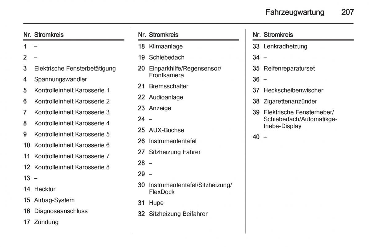 Opel Corsa E Handbuch / page 209