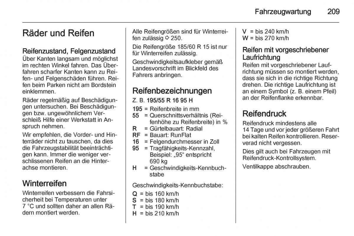 Opel Corsa E Handbuch / page 211