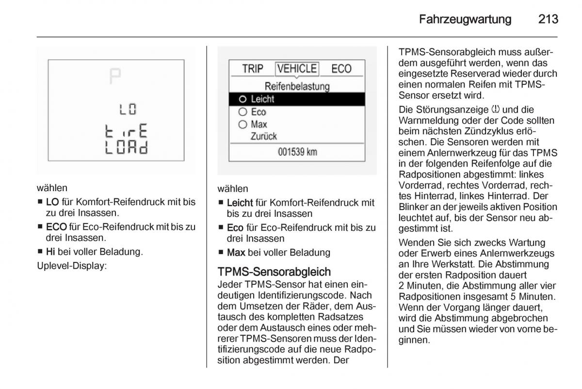 Opel Corsa E Handbuch / page 215