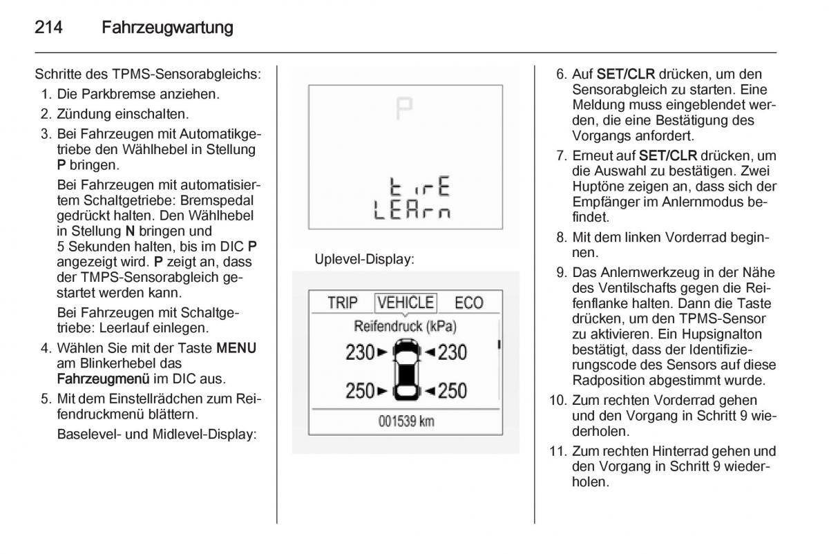 Opel Corsa E Handbuch / page 216