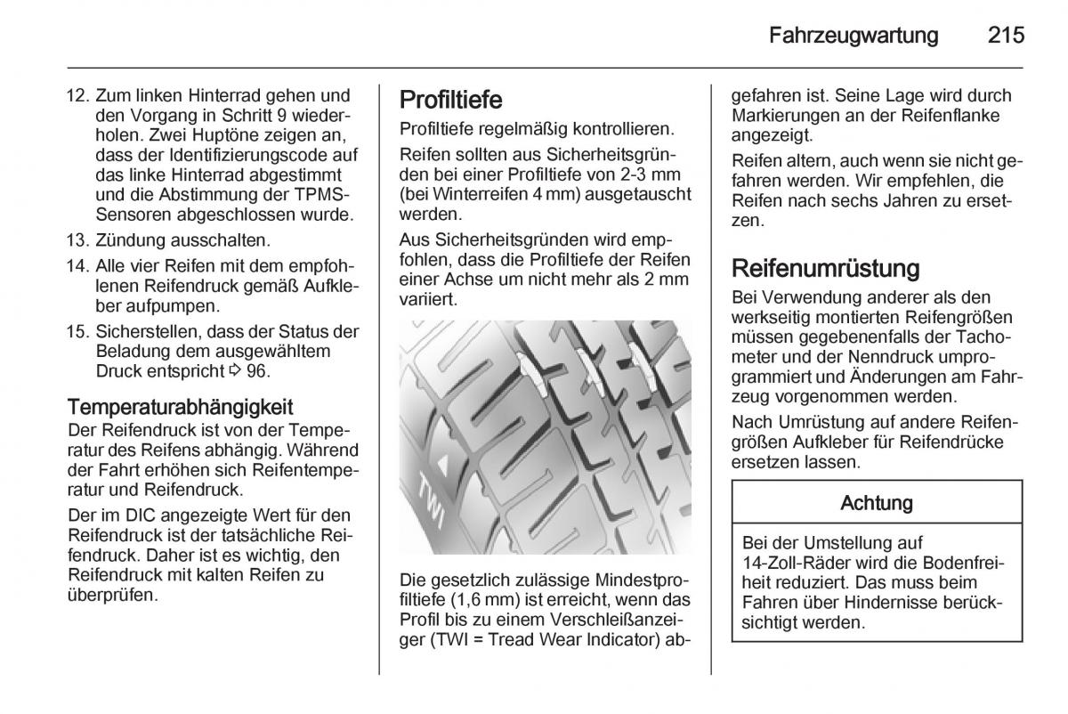 Opel Corsa E Handbuch / page 217