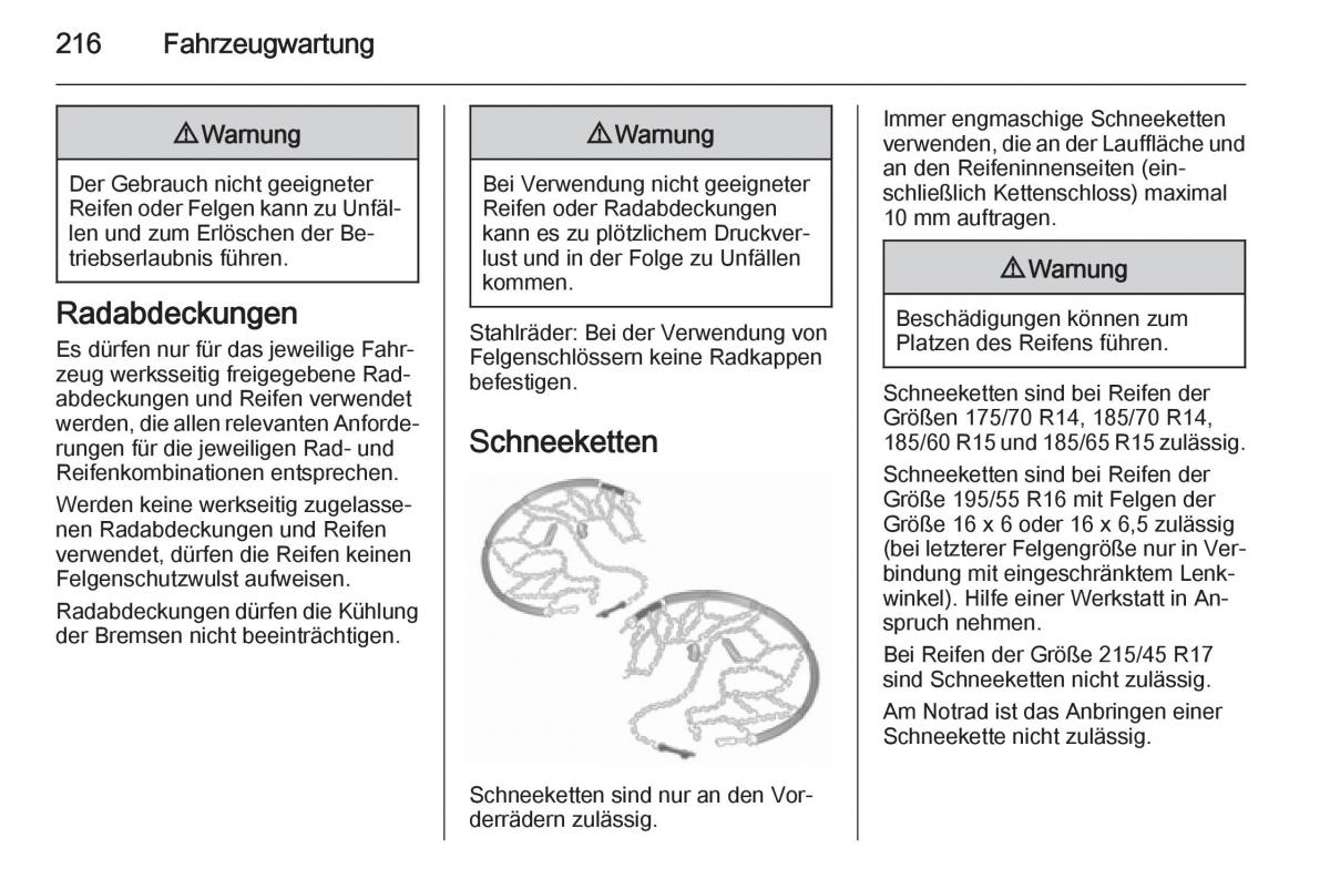 Opel Corsa E Handbuch / page 218