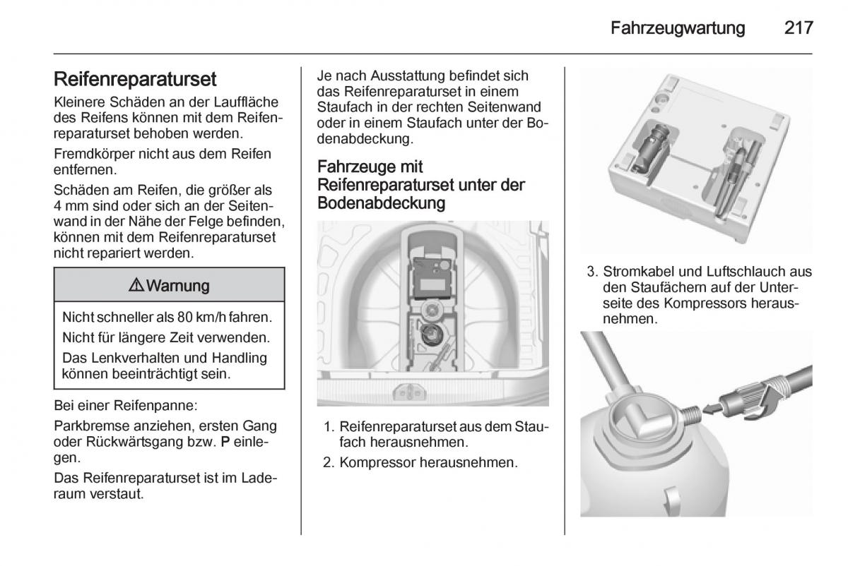 Opel Corsa E Handbuch / page 219