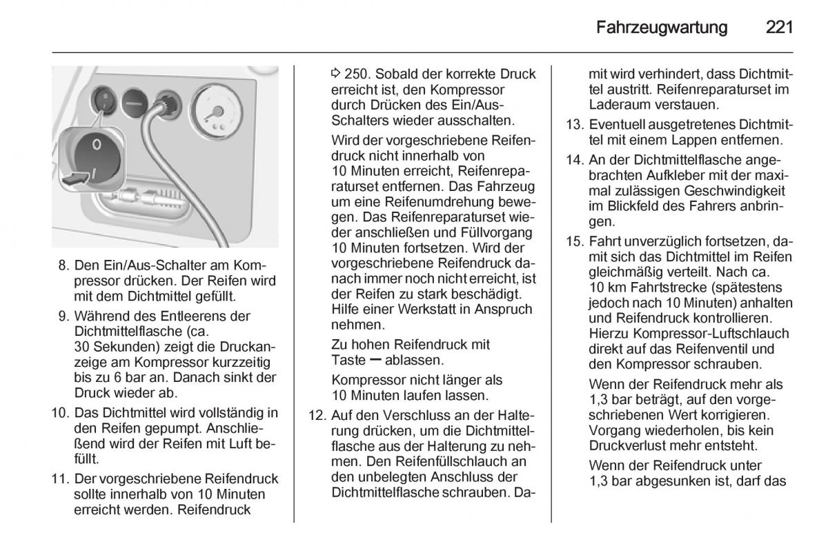 Opel Corsa E Handbuch / page 223