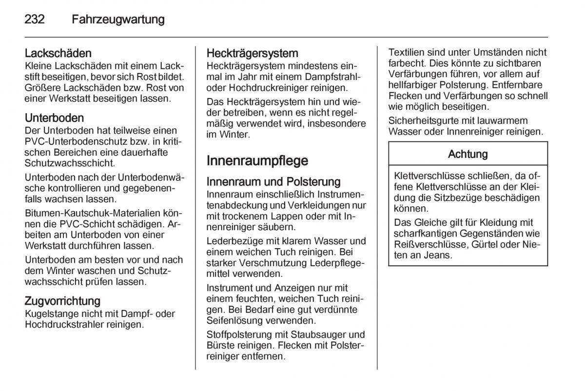 Opel Corsa E Handbuch / page 234