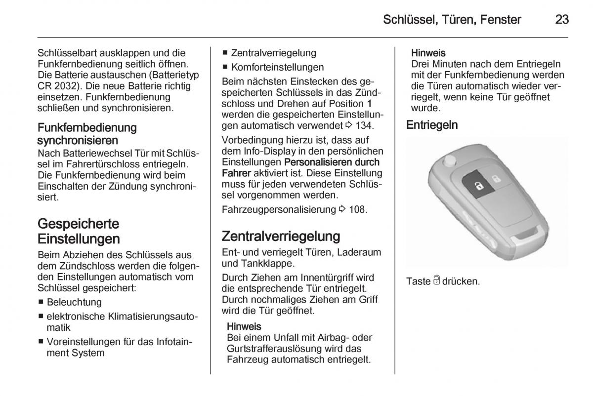 Opel Corsa E Handbuch / page 25